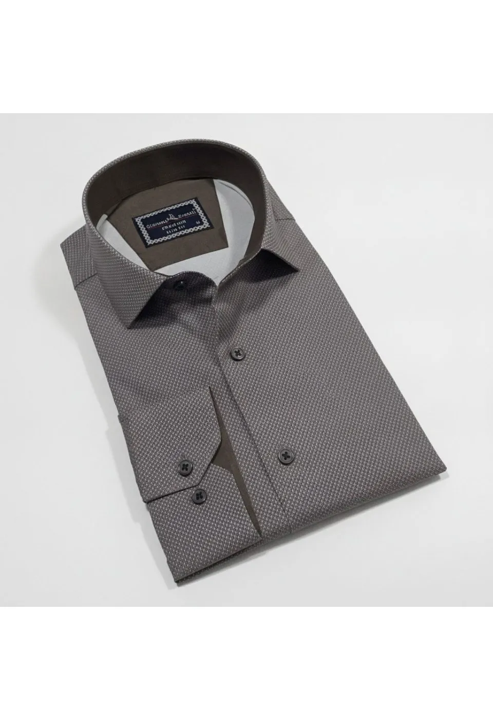 Slim Fit Uzun Kol Desenli Saten Gömlek 3GMK312478001 - Giovanni Fratelli