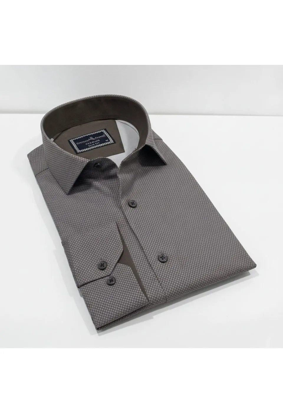 Slim Fit Uzun Kol Desenli Saten Gömlek 3GMK312478001 - Giovanni Fratelli