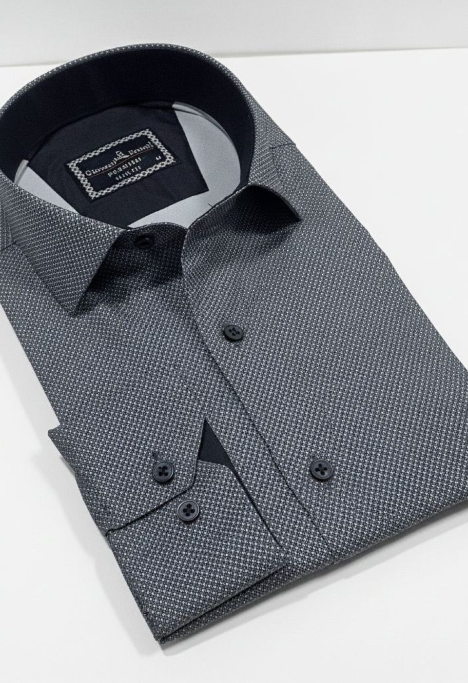 Slim Fit Uzun Kol Desenli Saten Gömlek 3GMK312478002