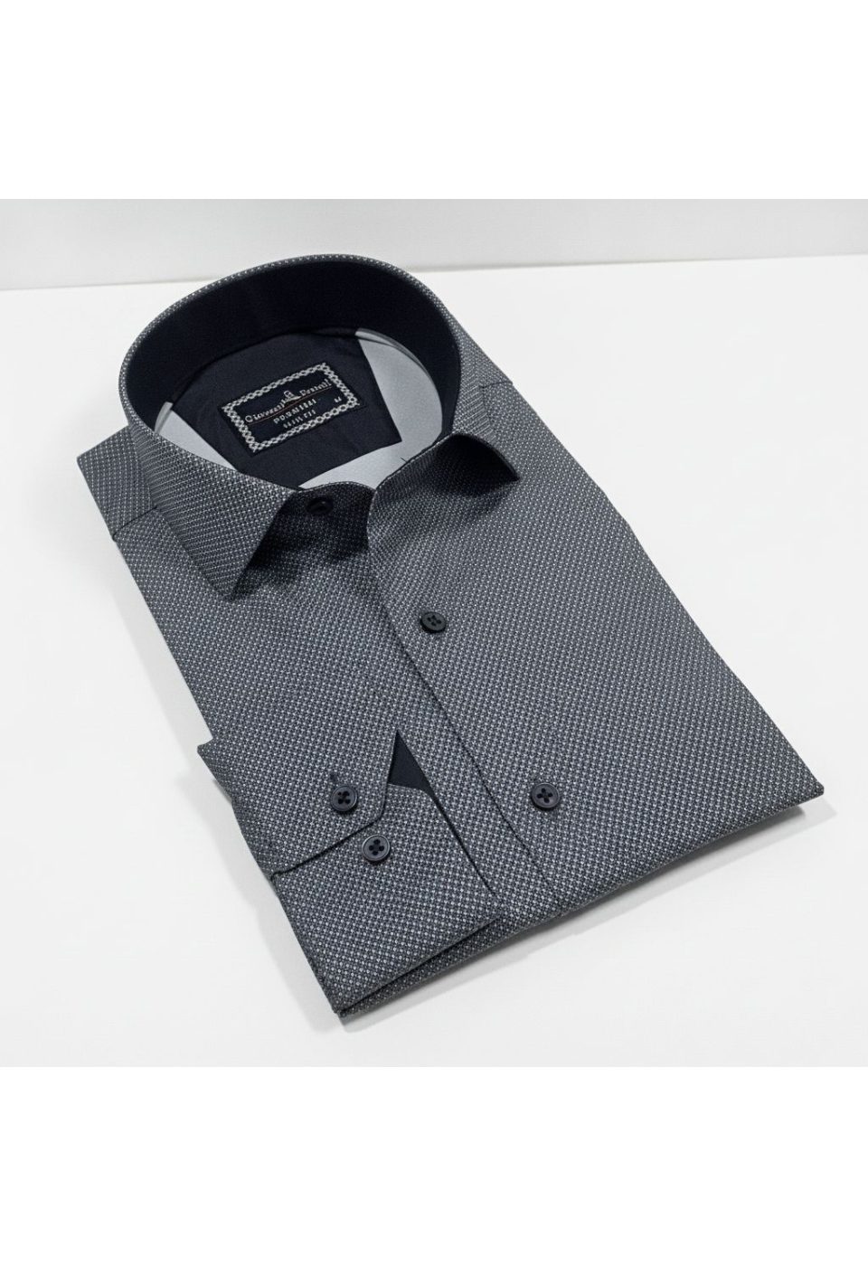 Slim Fit Uzun Kol Desenli Saten Gömlek 3GMK312478002 - Giovanni Fratelli