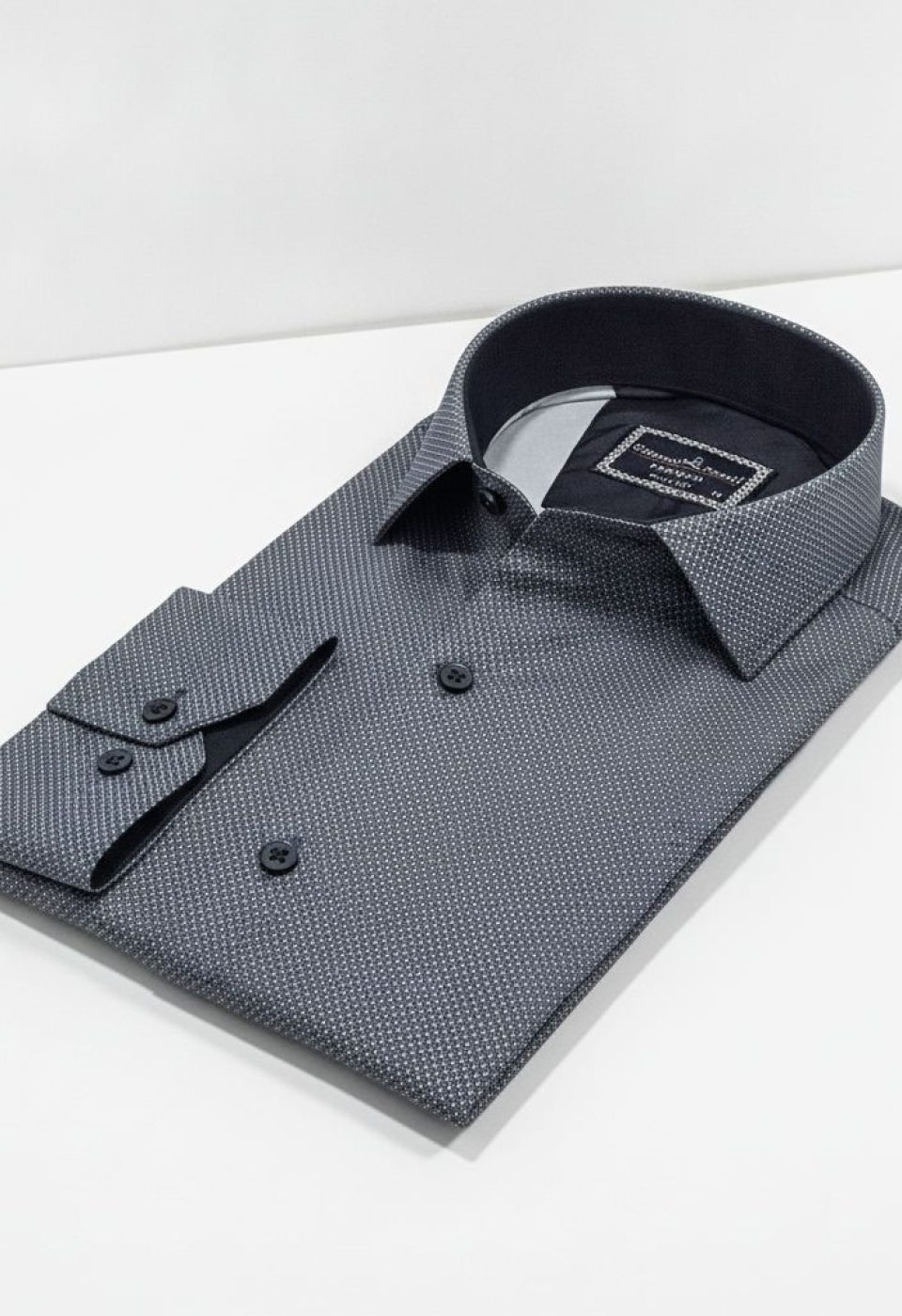 Slim Fit Uzun Kol Desenli Saten Gömlek 3GMK312478002