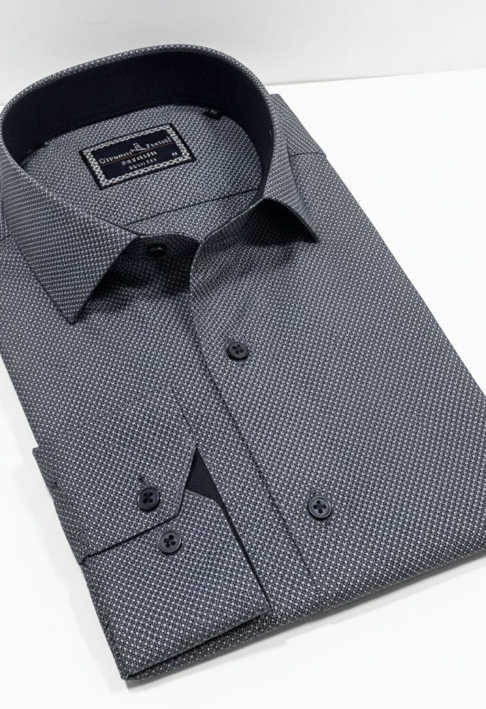 Slim Fit Uzun Kol Desenli Saten Gömlek 3GMK312478002 - Giovanni Fratelli