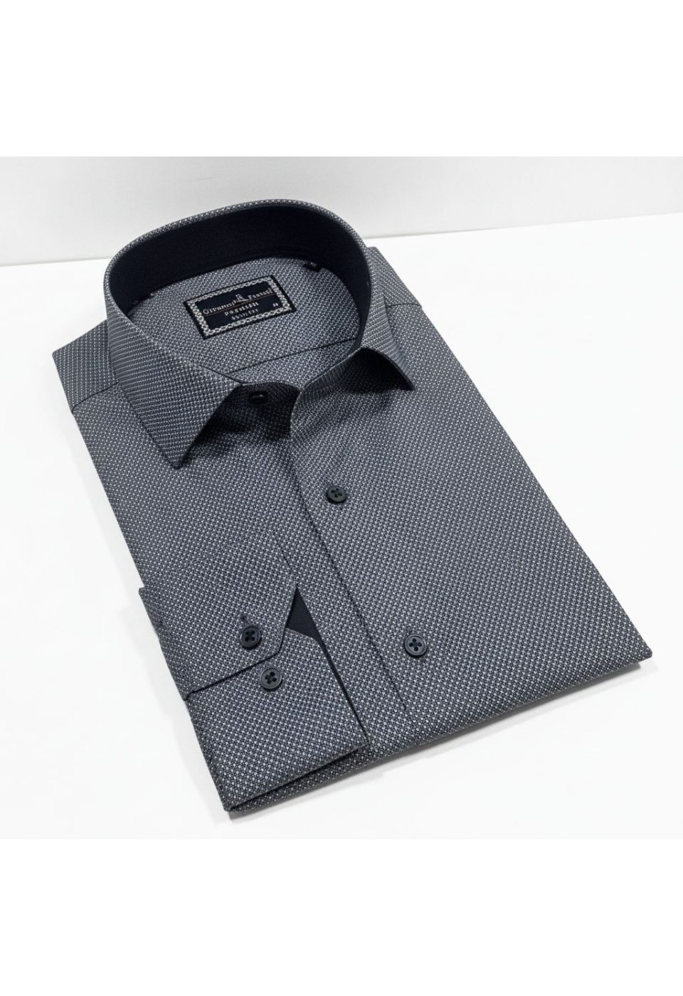 Slim Fit Uzun Kol Desenli Saten Gömlek 3GMK312478002 - Giovanni Fratelli