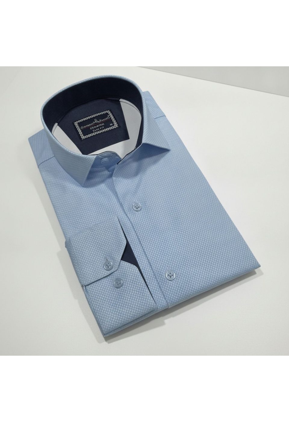 Slim Fit Uzun Kol Desenli Saten Gömlek 3GMK312478003 - Giovanni Fratelli