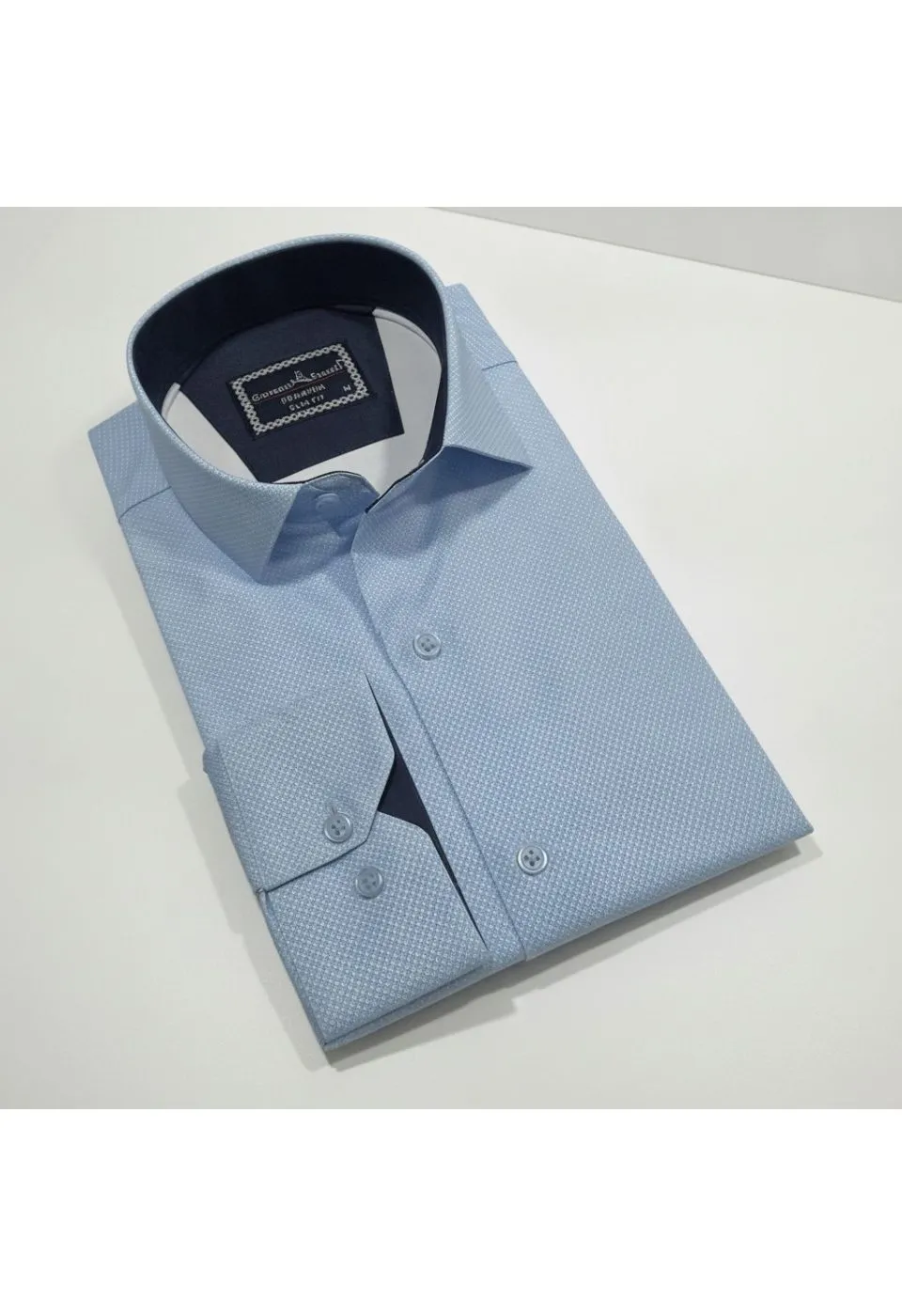 Slim Fit Uzun Kol Desenli Saten Gömlek 3GMK312478003 - Giovanni Fratelli