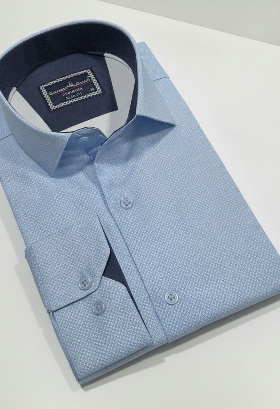 Slim Fit Uzun Kol Desenli Saten Gömlek 3GMK312478003