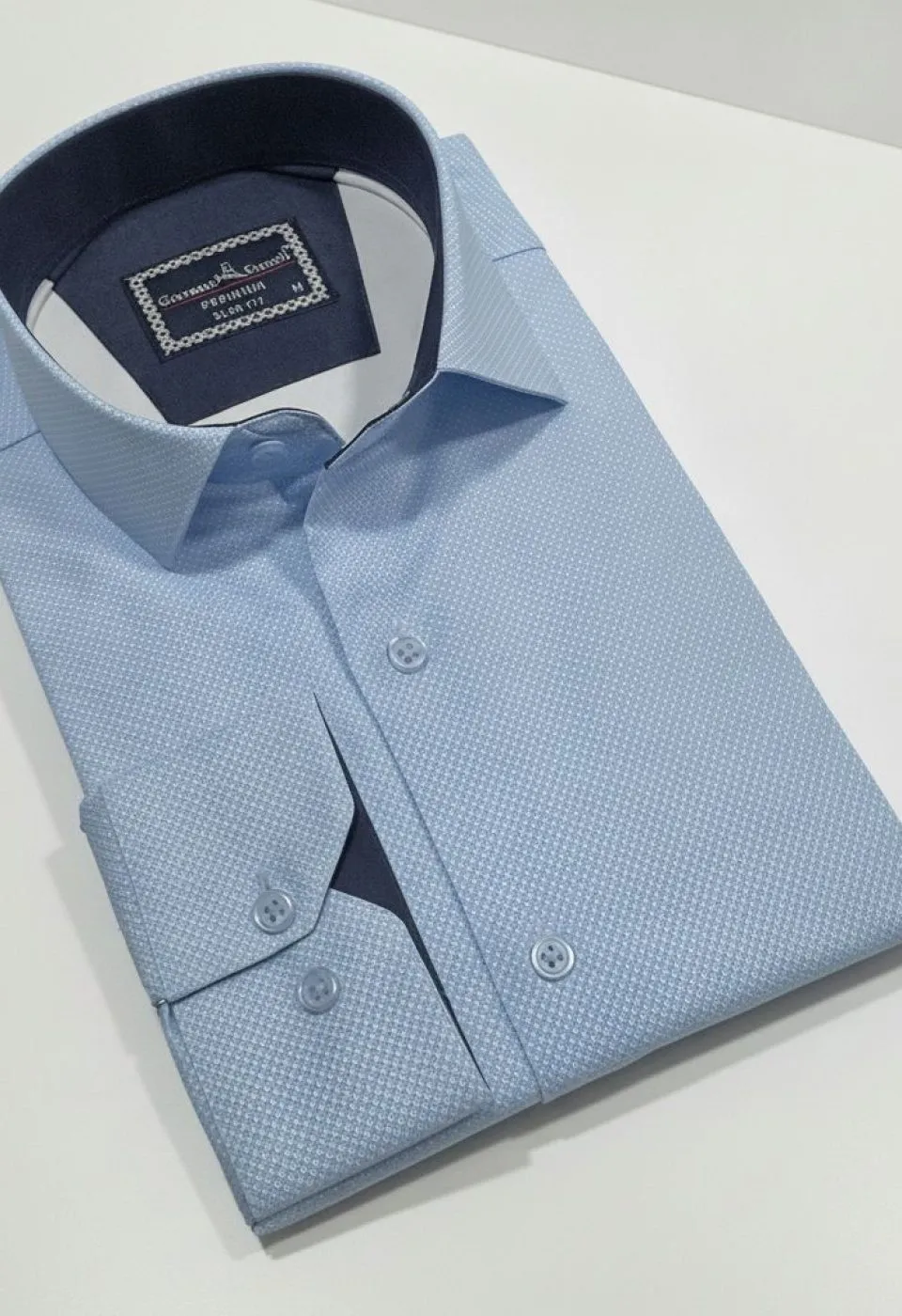 Slim Fit Uzun Kol Desenli Saten Gömlek 3GMK312478003 - Giovanni Fratelli