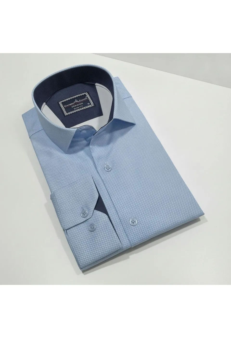 Slim Fit Uzun Kol Desenli Saten Gömlek 3GMK312478003 - Giovanni Fratelli