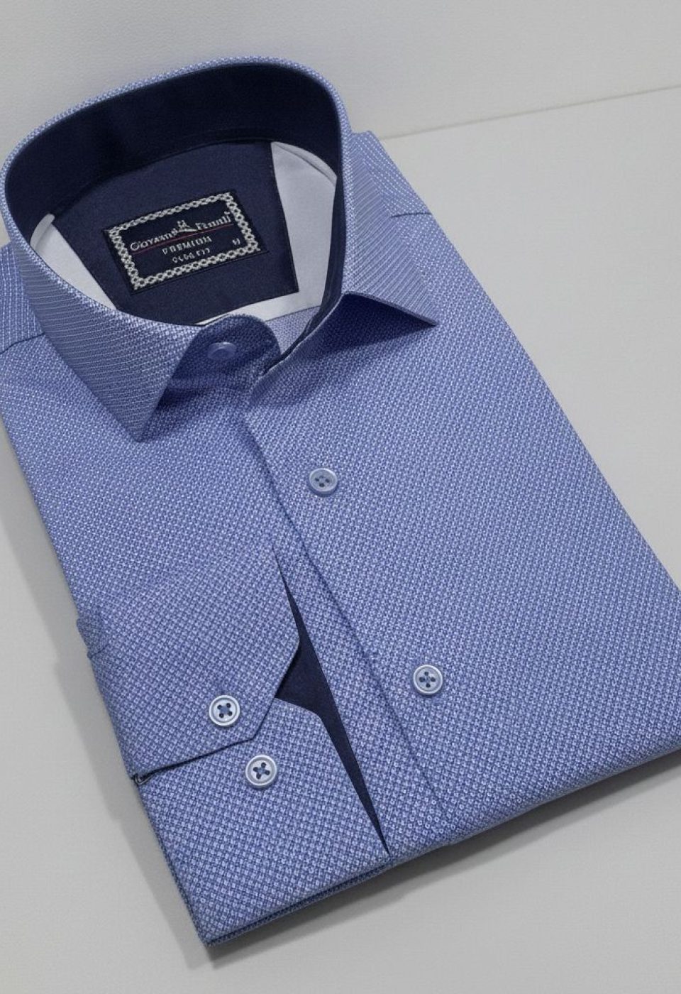 Slim Fit Uzun Kol Desenli Saten Gömlek 3GMK312478004