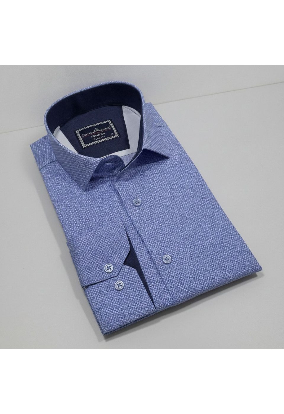 Slim Fit Uzun Kol Desenli Saten Gömlek 3GMK312478004 - Giovanni Fratelli