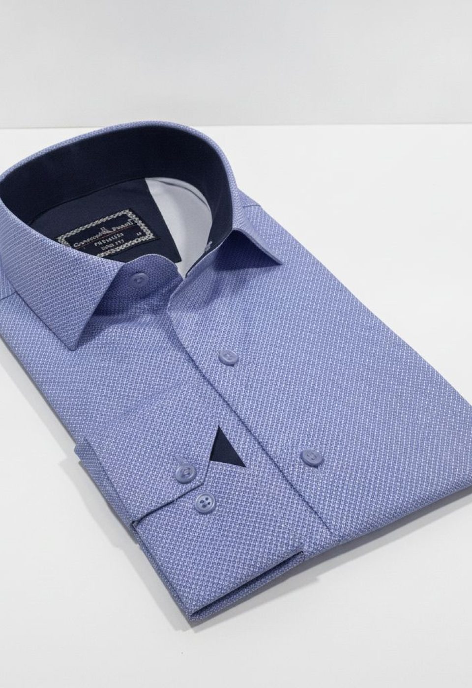 Slim Fit Uzun Kol Desenli Saten Gömlek 3GMK312478006