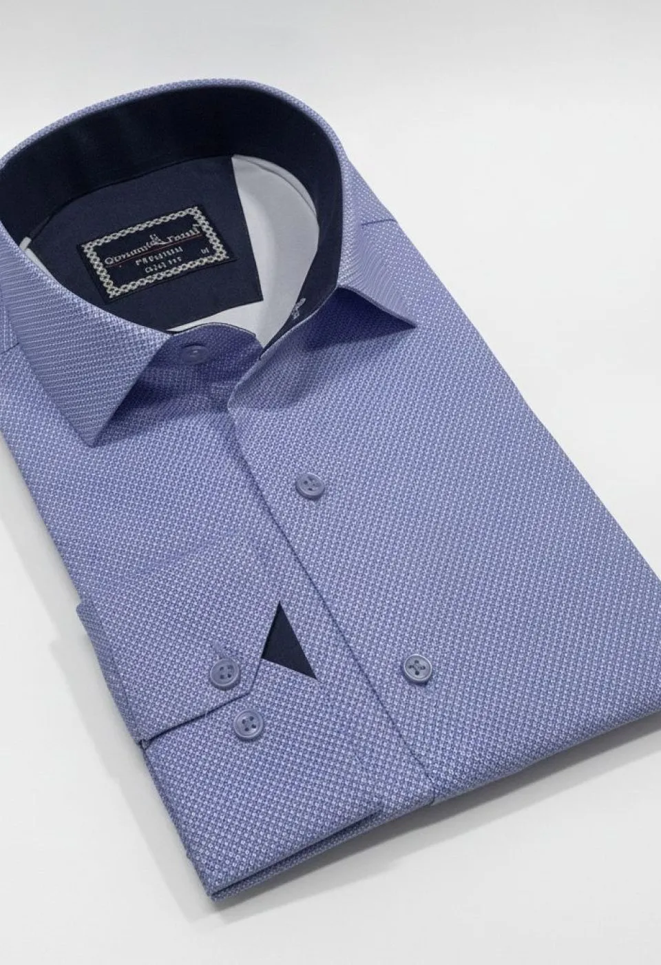 Slim Fit Uzun Kol Desenli Saten Gömlek 3GMK312478006 - Giovanni Fratelli