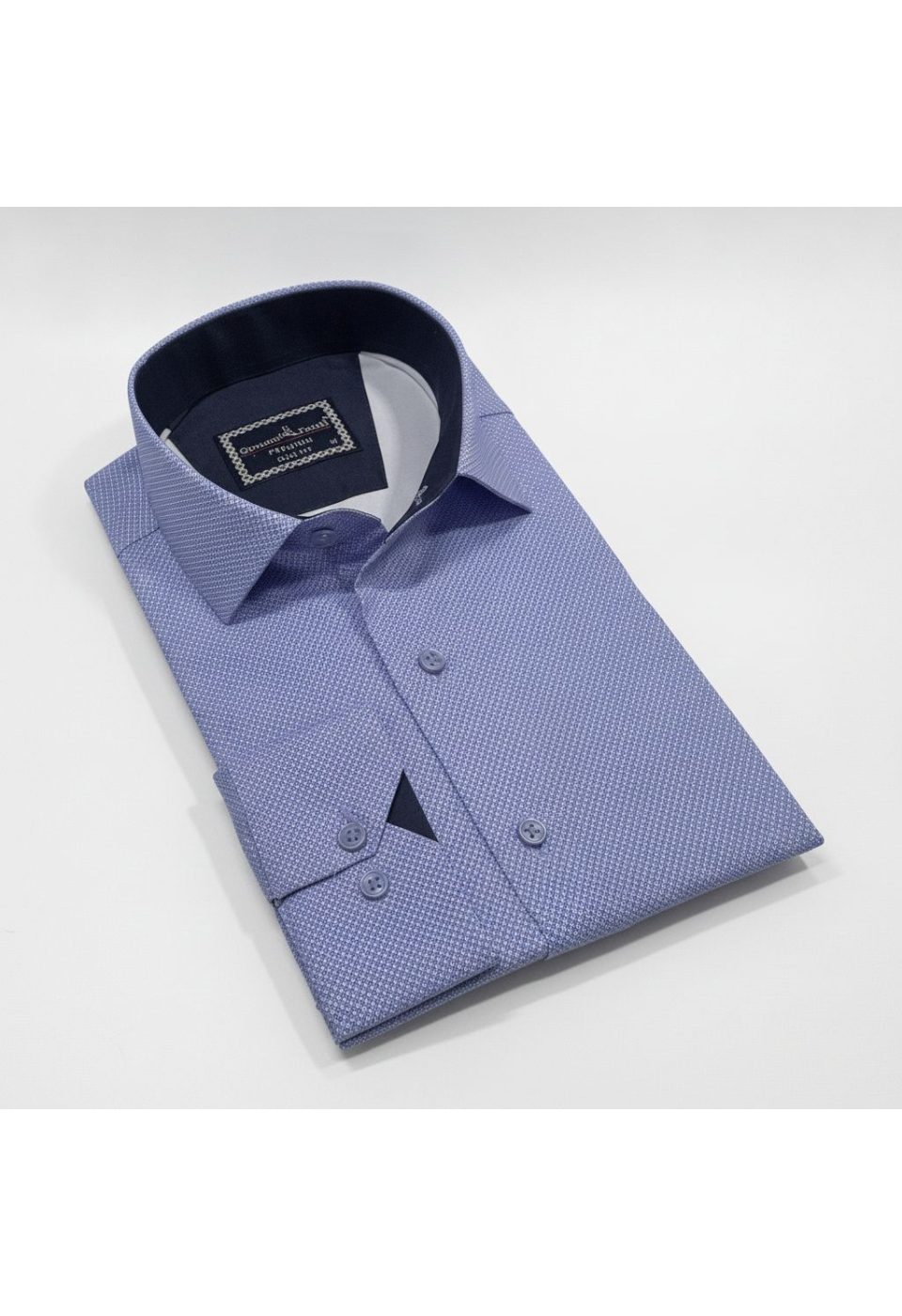 Slim Fit Uzun Kol Desenli Saten Gömlek 3GMK312478006 - Giovanni Fratelli