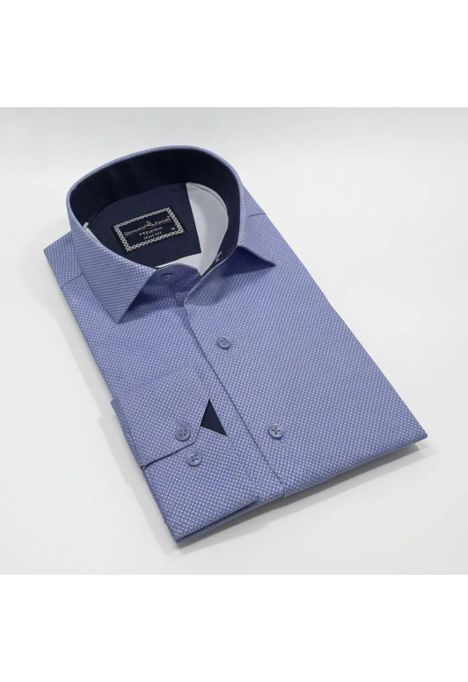 Slim Fit Uzun Kol Desenli Saten Gömlek 3GMK312478006 - Giovanni Fratelli
