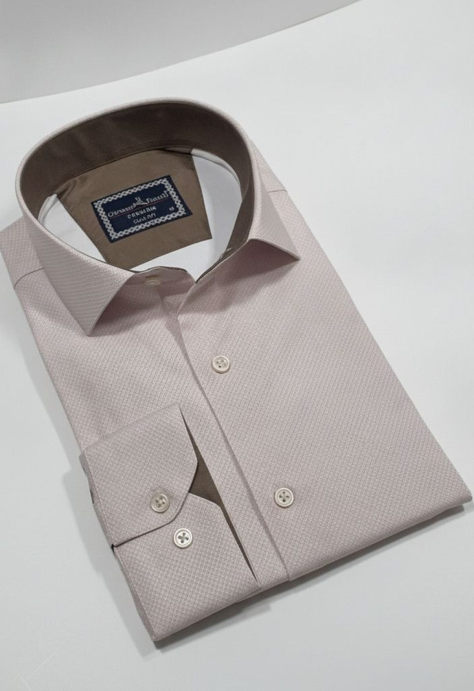 Slim Fit Uzun Kol Desenli Saten Gömlek 3GMK312478007