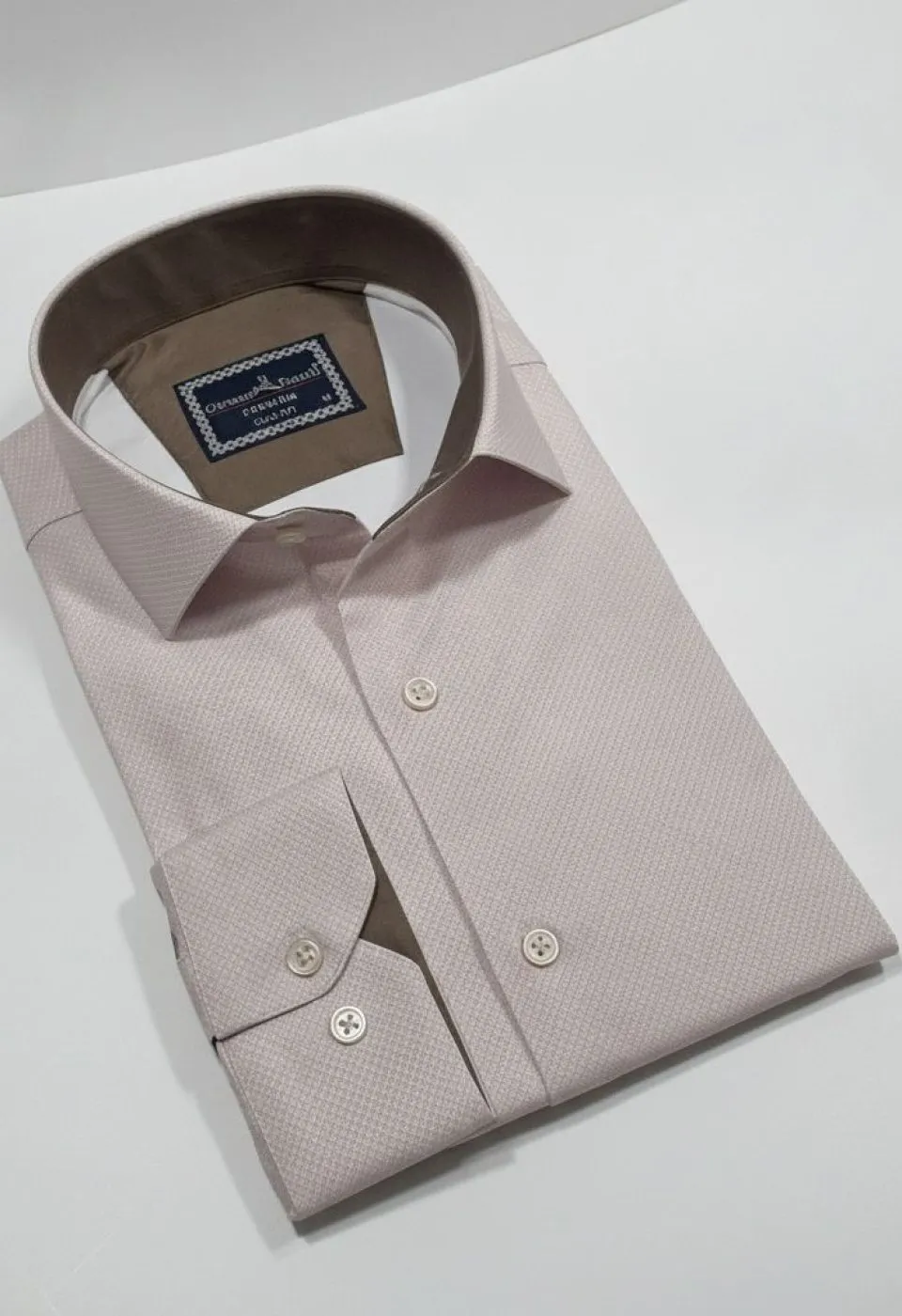 Slim Fit Uzun Kol Desenli Saten Gömlek 3GMK312478007