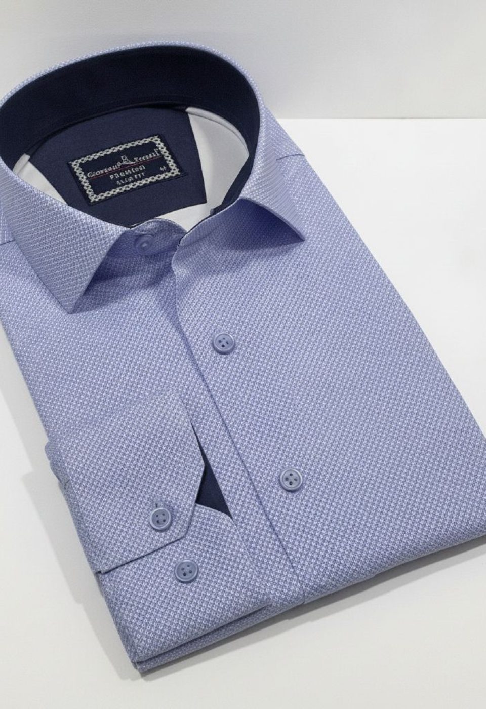 Slim Fit Uzun Kol Desenli Saten Gömlek 3GMK312478008