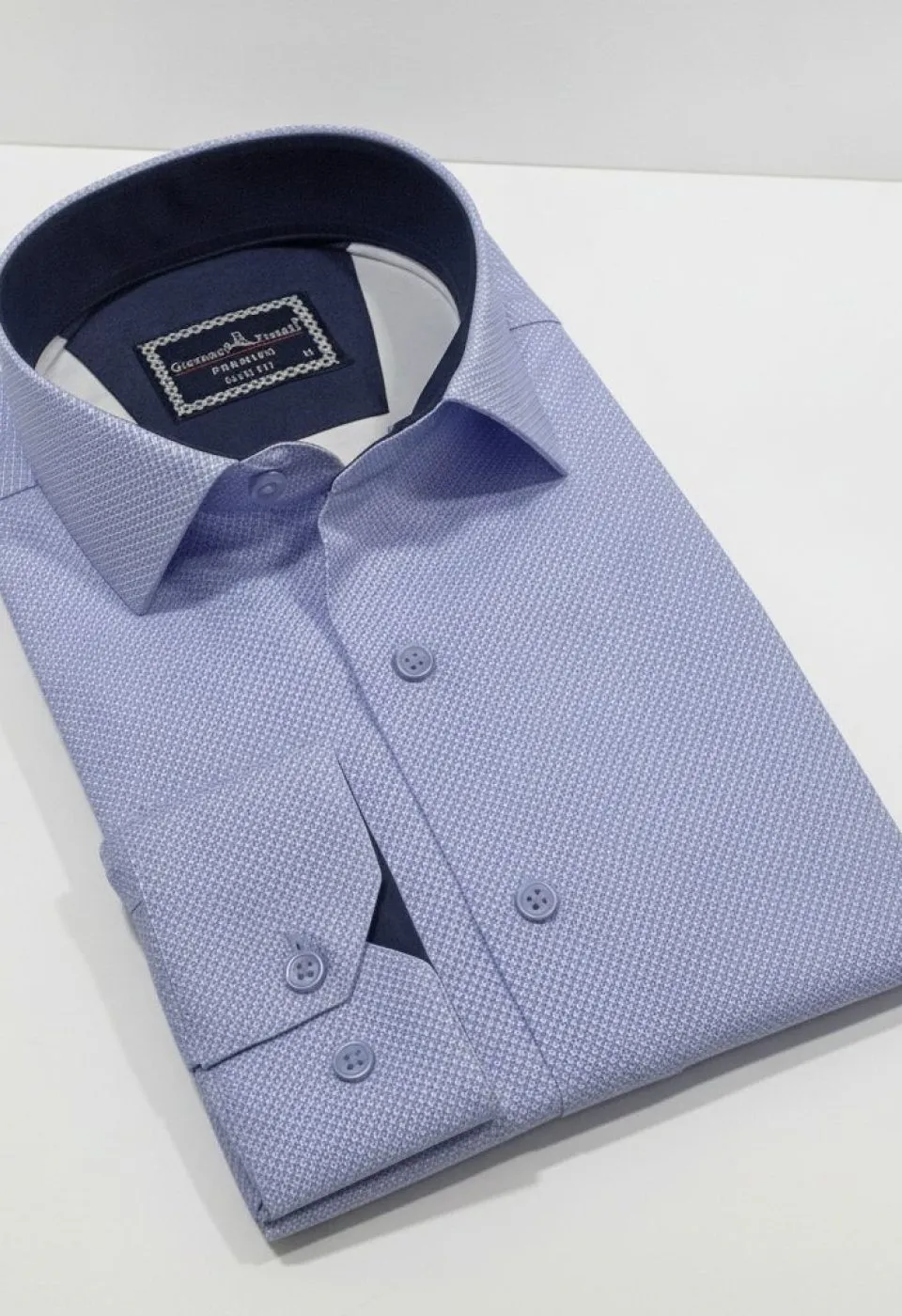 Slim Fit Uzun Kol Desenli Saten Gömlek 3GMK312478008 - Giovanni Fratelli