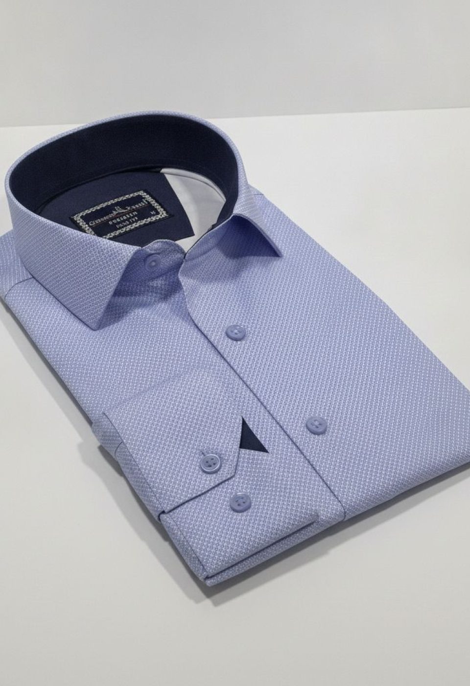 Slim Fit Uzun Kol Desenli Saten Gömlek 3GMK312478008