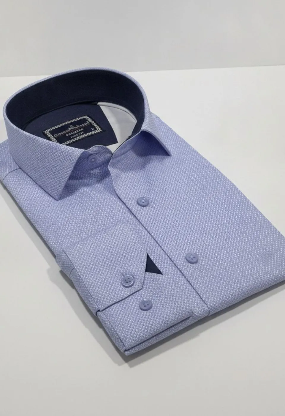 Slim Fit Uzun Kol Desenli Saten Gömlek 3GMK312478008 - Giovanni Fratelli