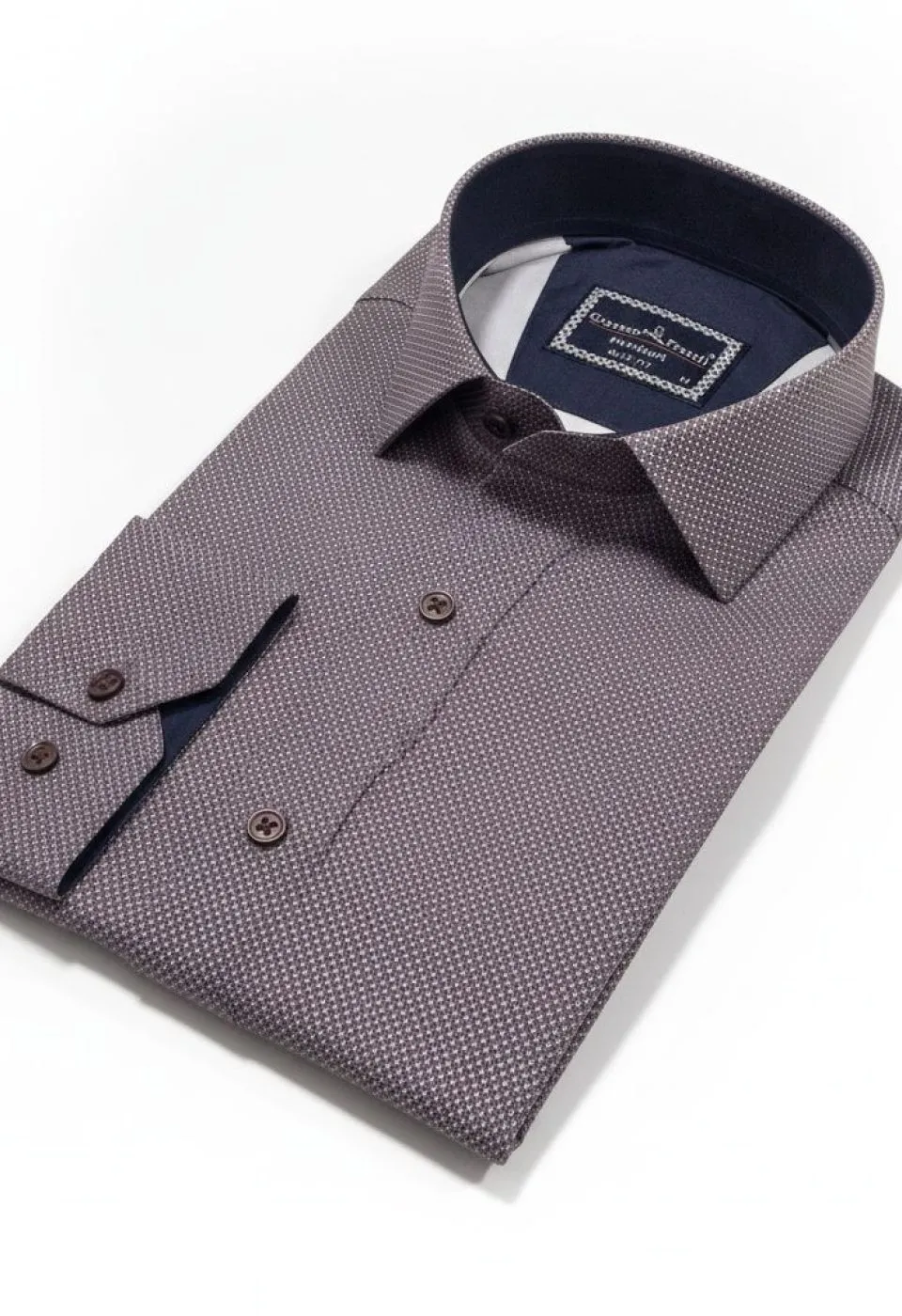 Slim Fit Uzun Kol Desenli Saten Gömlek 3GMK312478009 - Giovanni Fratelli