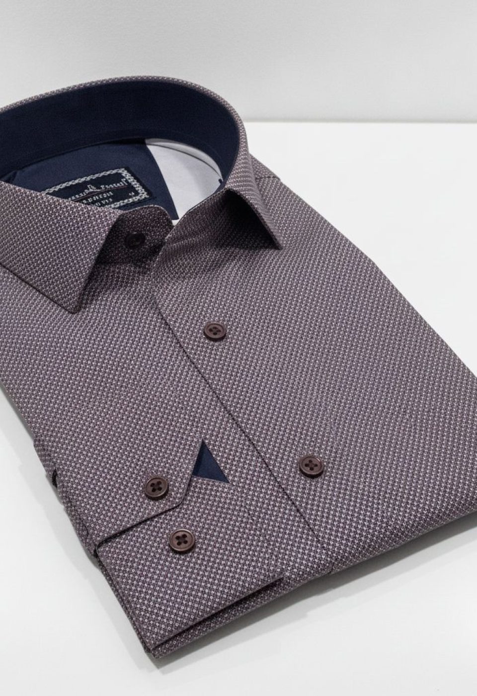 Slim Fit Uzun Kol Desenli Saten Gömlek 3GMK312478009 - Giovanni Fratelli