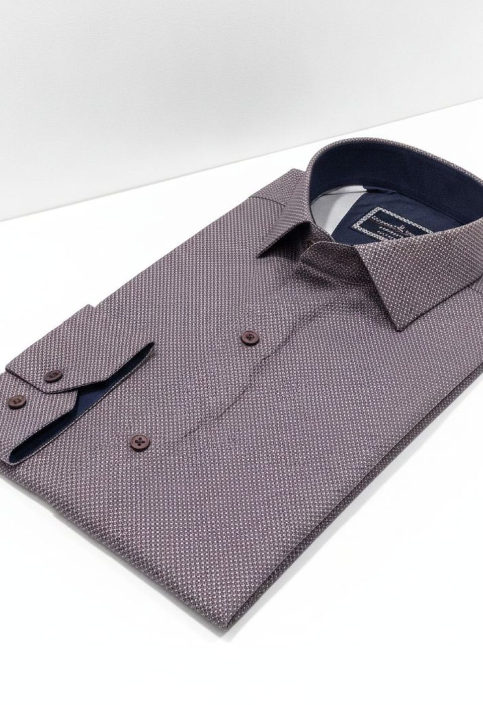 Slim Fit Uzun Kol Desenli Saten Gömlek 3GMK312478009