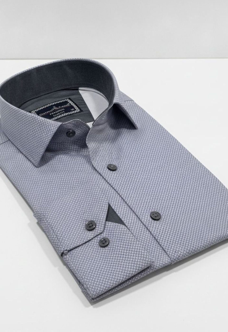 Slim Fit Uzun Kol Desenli Saten Gömlek 3GMK312478010