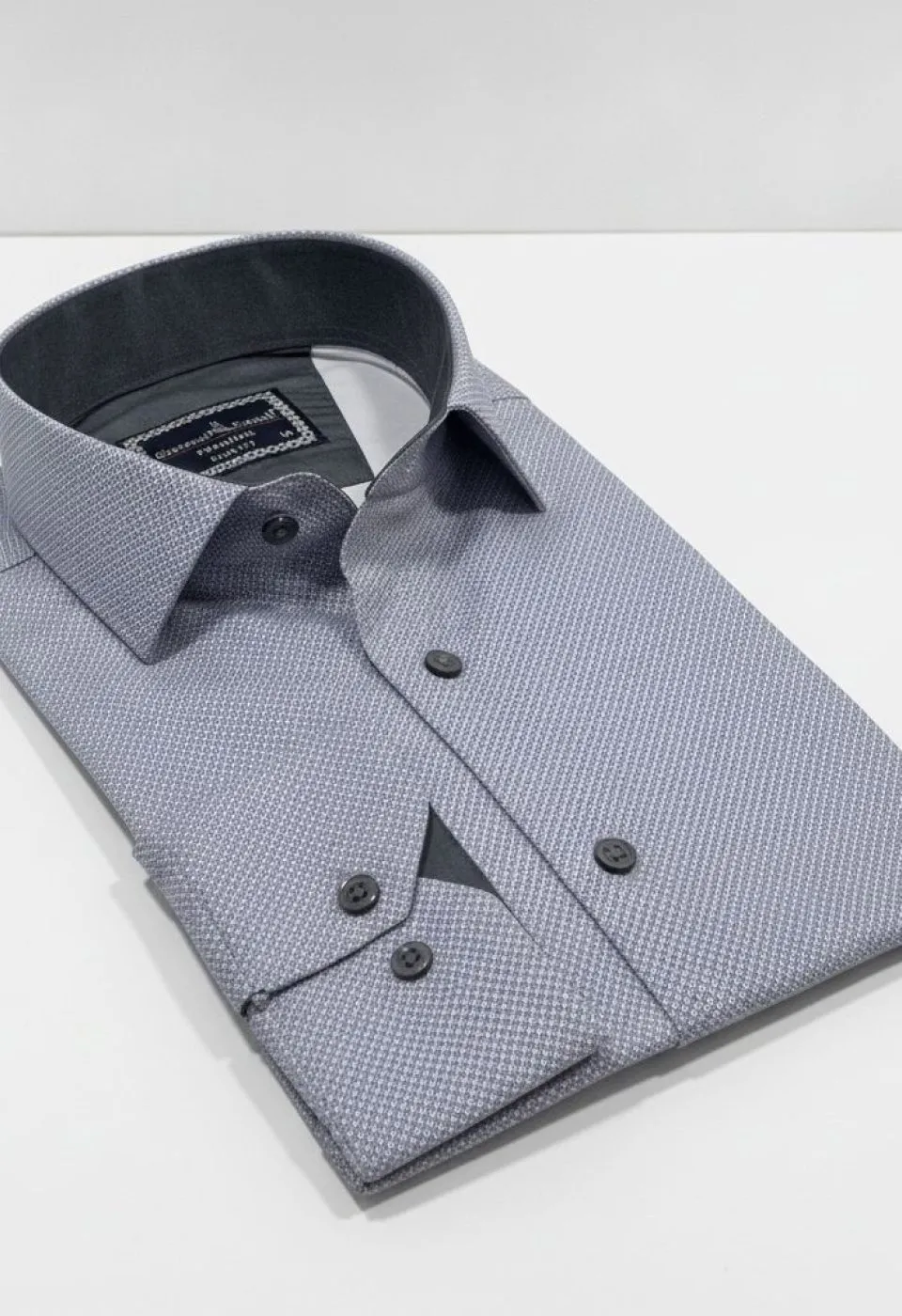 Slim Fit Uzun Kol Desenli Saten Gömlek 3GMK312478010 - Giovanni Fratelli