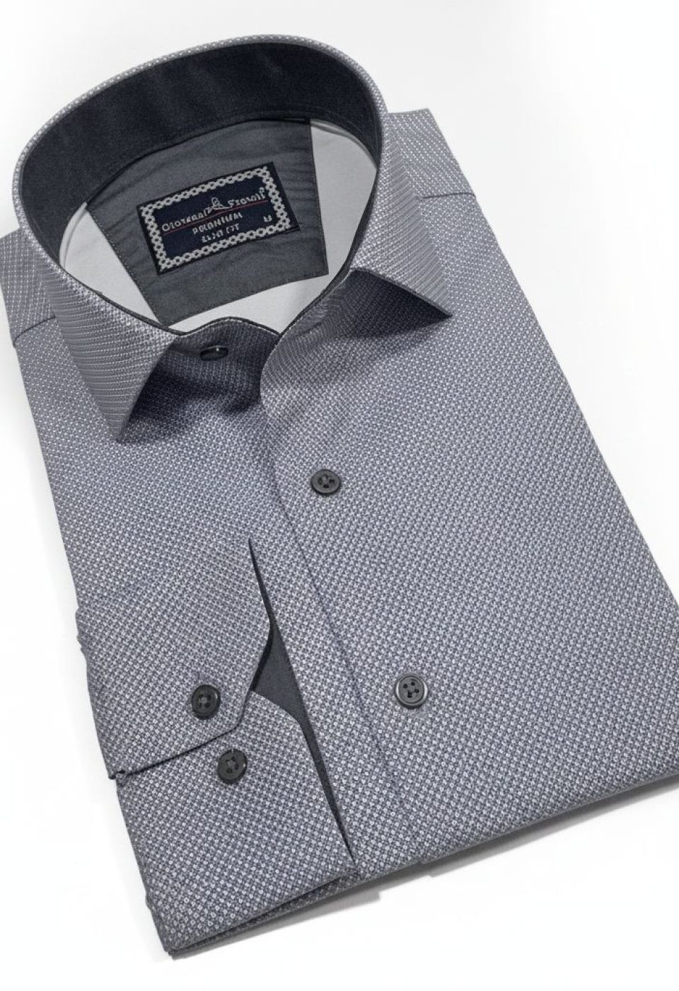 Slim Fit Uzun Kol Desenli Saten Gömlek 3GMK312478010 - Giovanni Fratelli