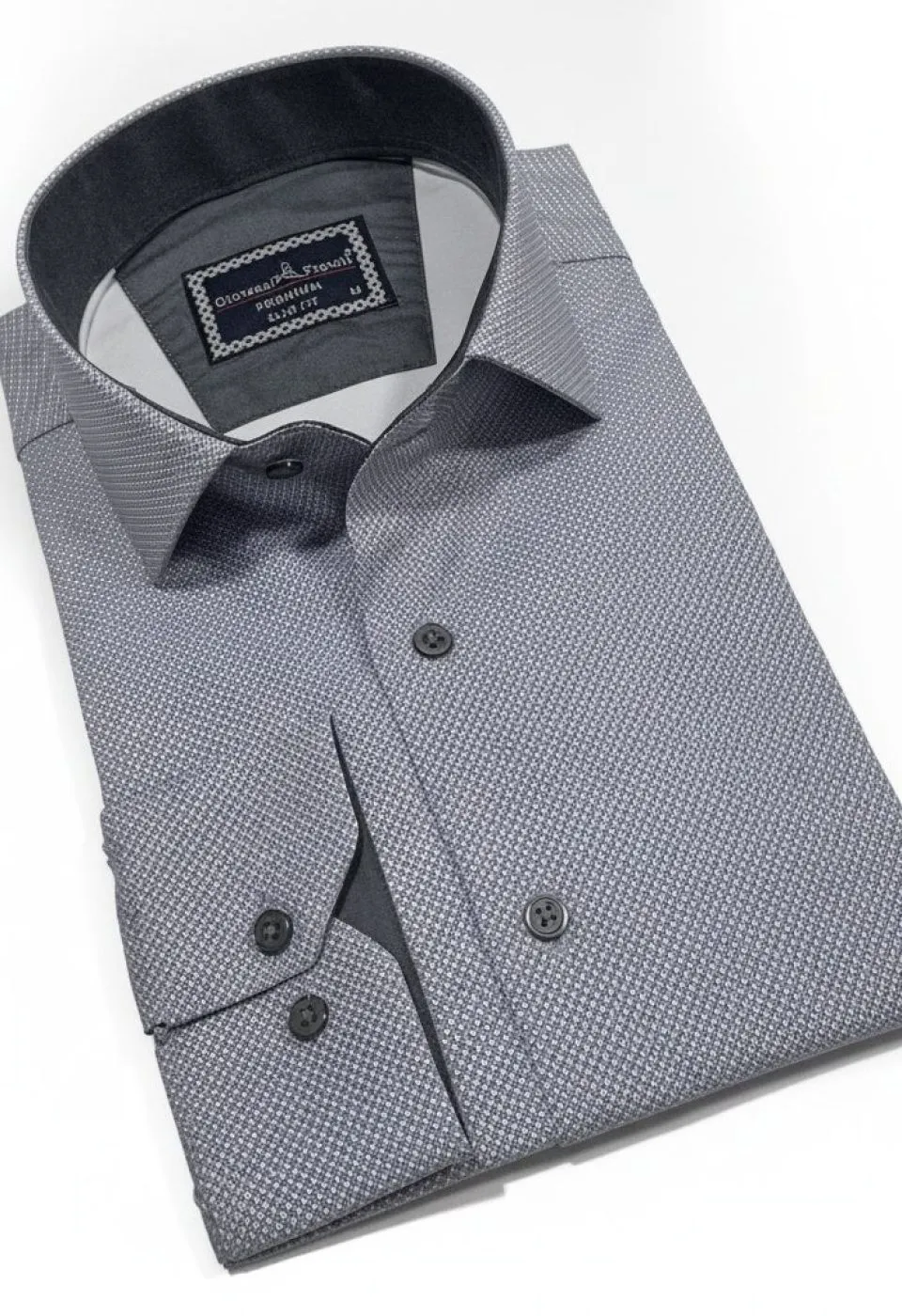 Slim Fit Uzun Kol Desenli Saten Gömlek 3GMK312478010 - Giovanni Fratelli