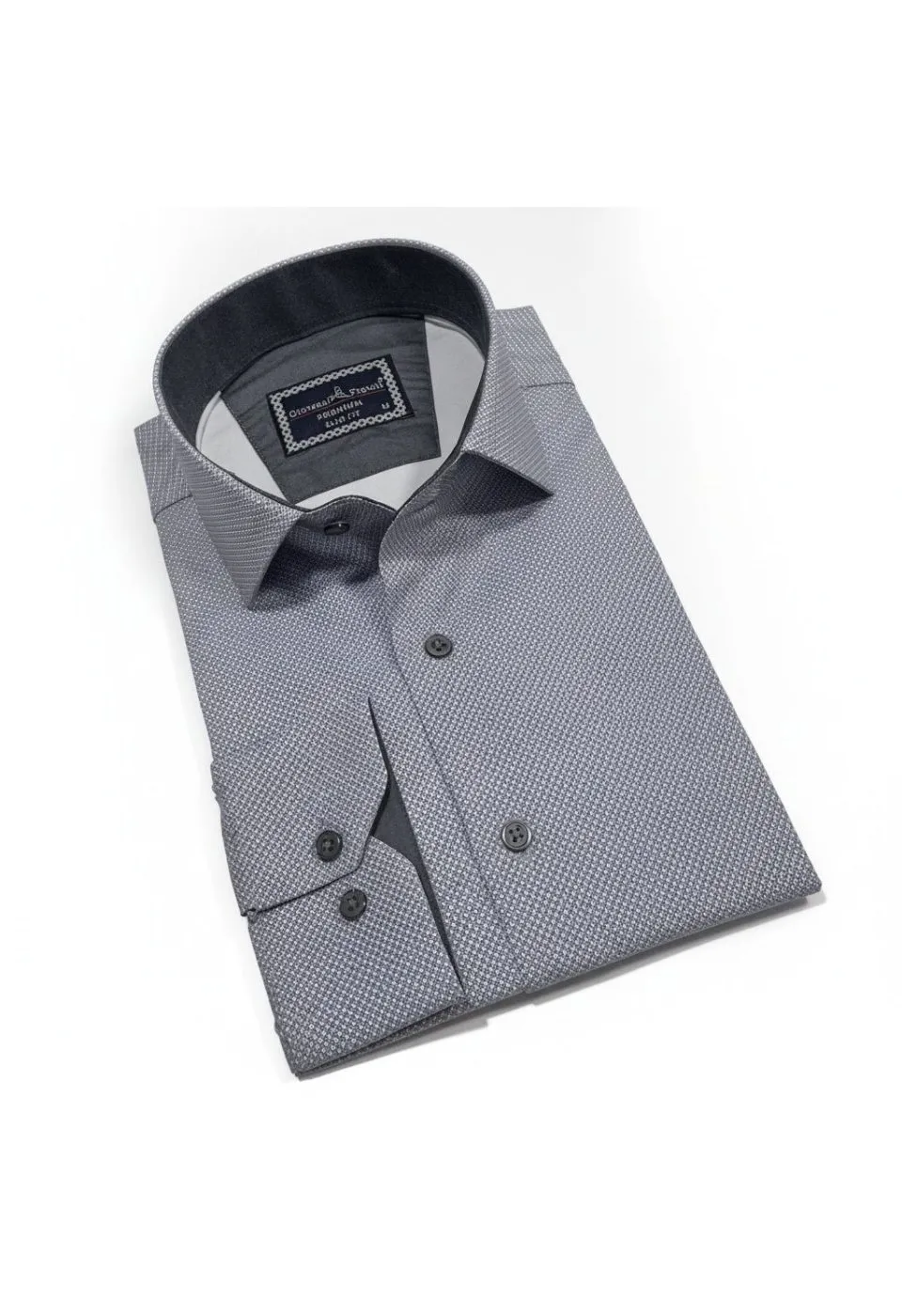 Slim Fit Uzun Kol Desenli Saten Gömlek 3GMK312478010 - Giovanni Fratelli