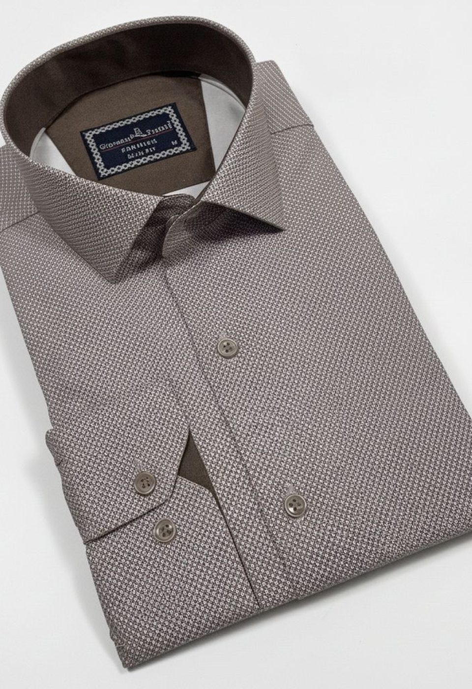 Slim Fit Uzun Kol Desenli Saten Gömlek 3GMK312478011