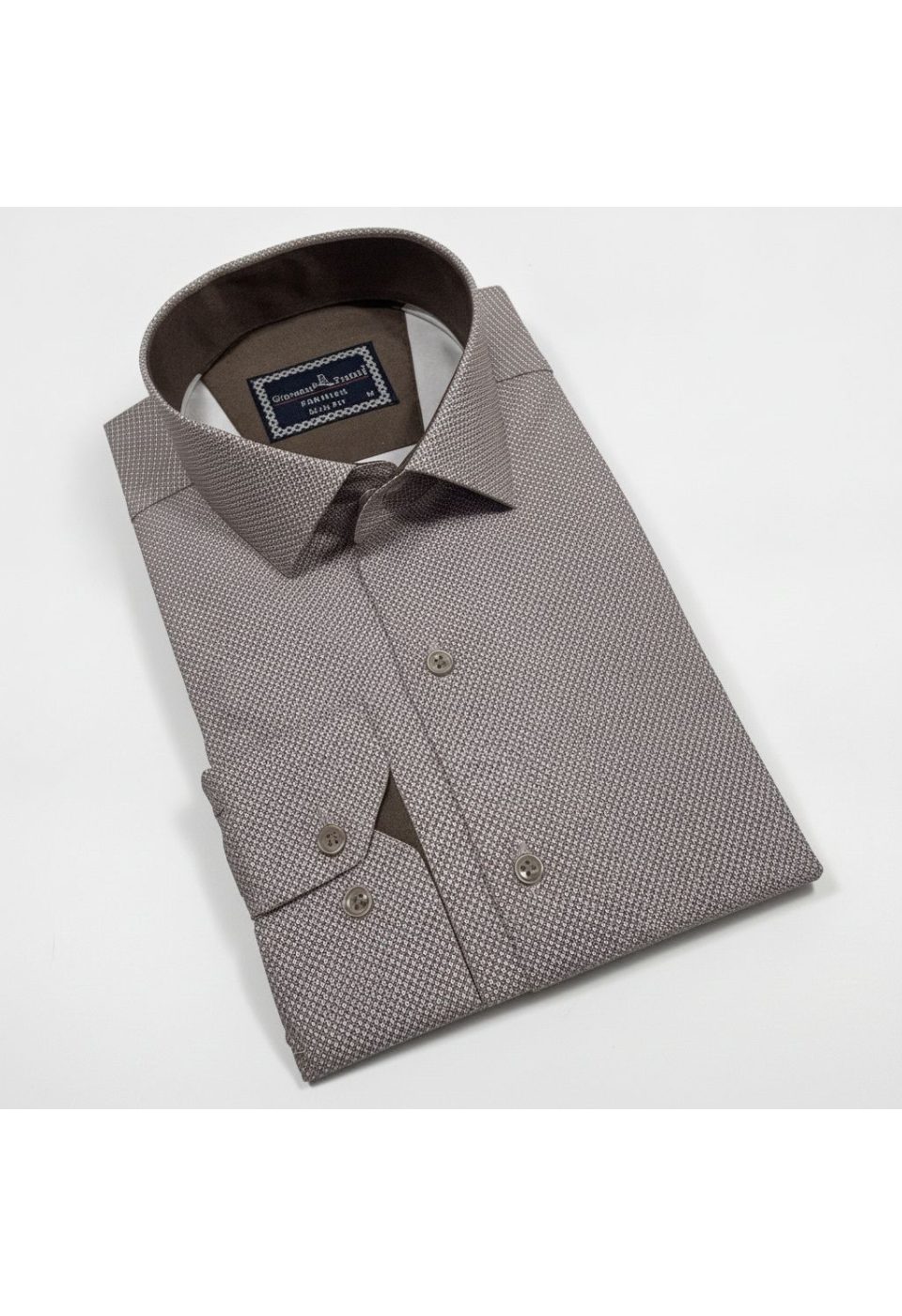 Slim Fit Uzun Kol Desenli Saten Gömlek 3GMK312478011 - Giovanni Fratelli