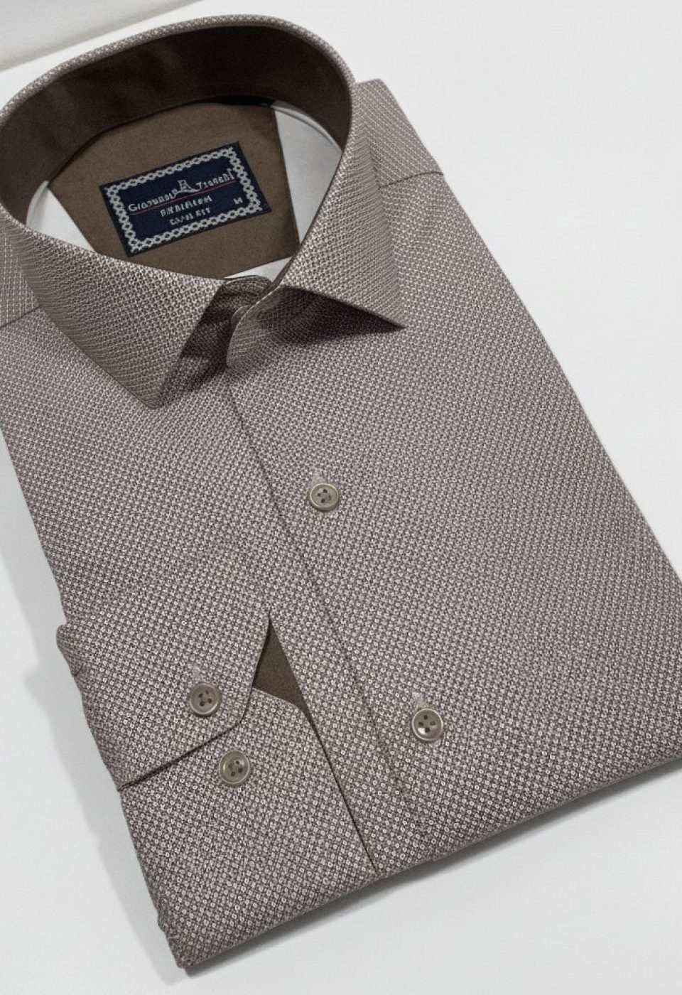 Slim Fit Uzun Kol Desenli Saten Gömlek 3GMK312478011 - Giovanni Fratelli