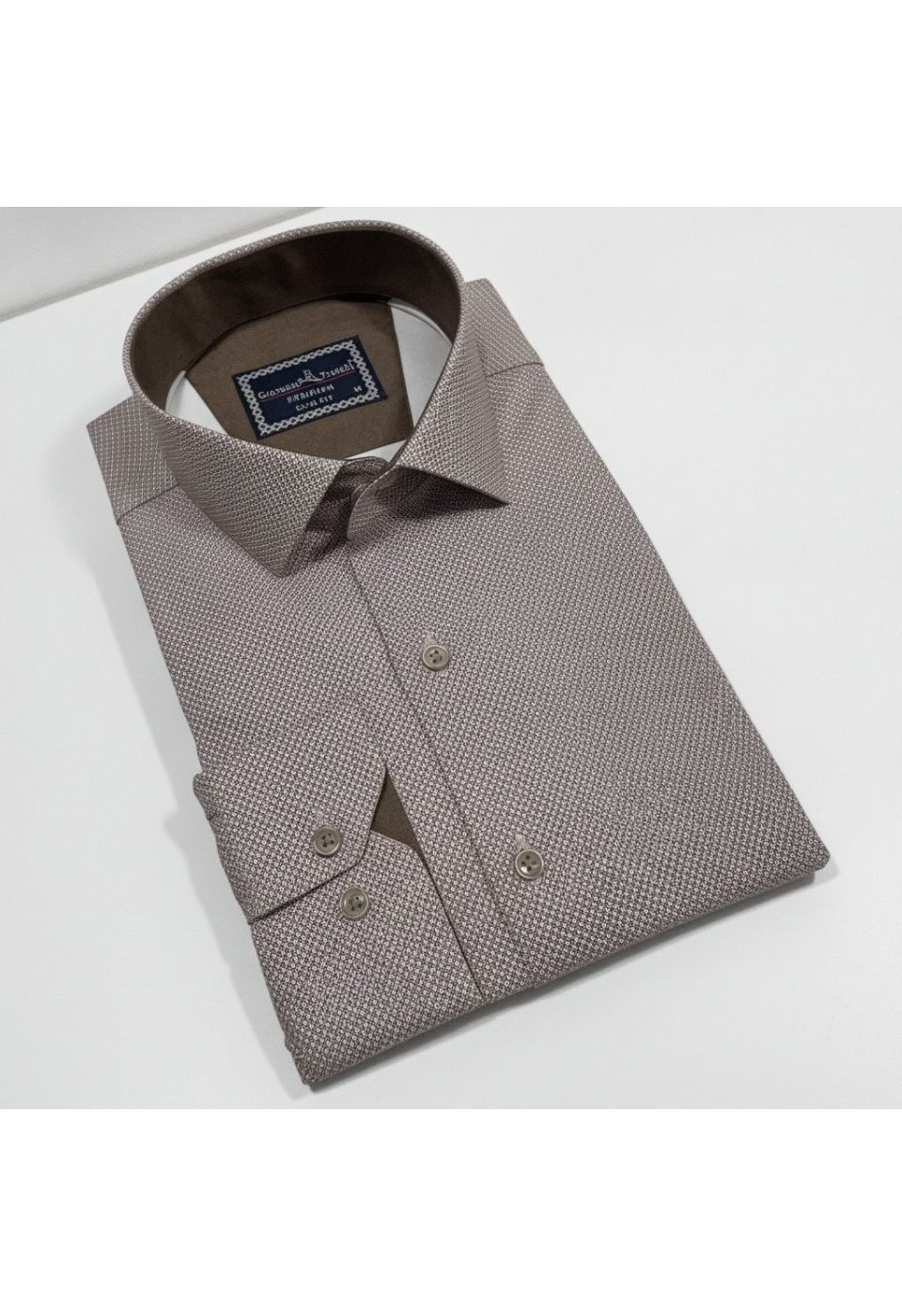 Slim Fit Uzun Kol Desenli Saten Gömlek 3GMK312478011 - Giovanni Fratelli