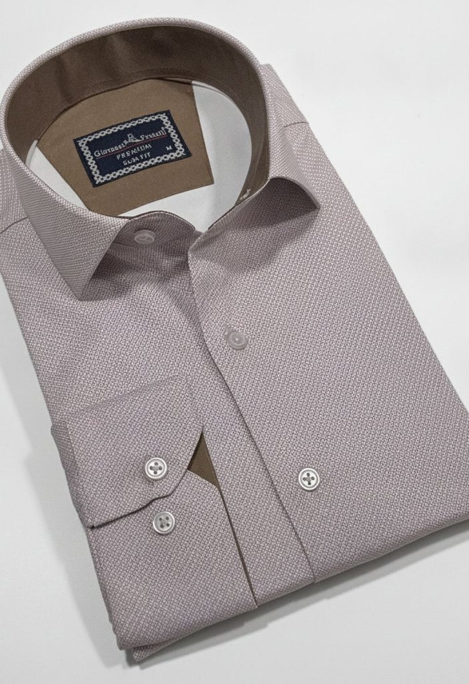 Slim Fit Uzun Kol Desenli Saten Gömlek 3GMK312478012