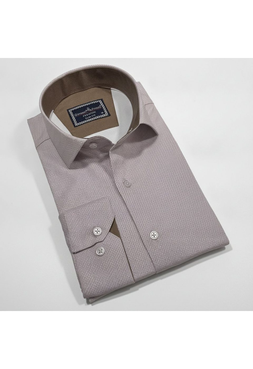 Slim Fit Uzun Kol Desenli Saten Gömlek 3GMK312478012 - Giovanni Fratelli
