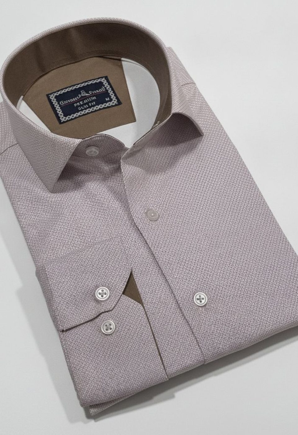 Slim Fit Uzun Kol Desenli Saten Gömlek 3GMK312478012