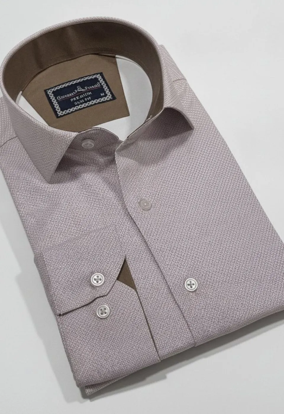 Slim Fit Uzun Kol Desenli Saten Gömlek 3GMK312478012