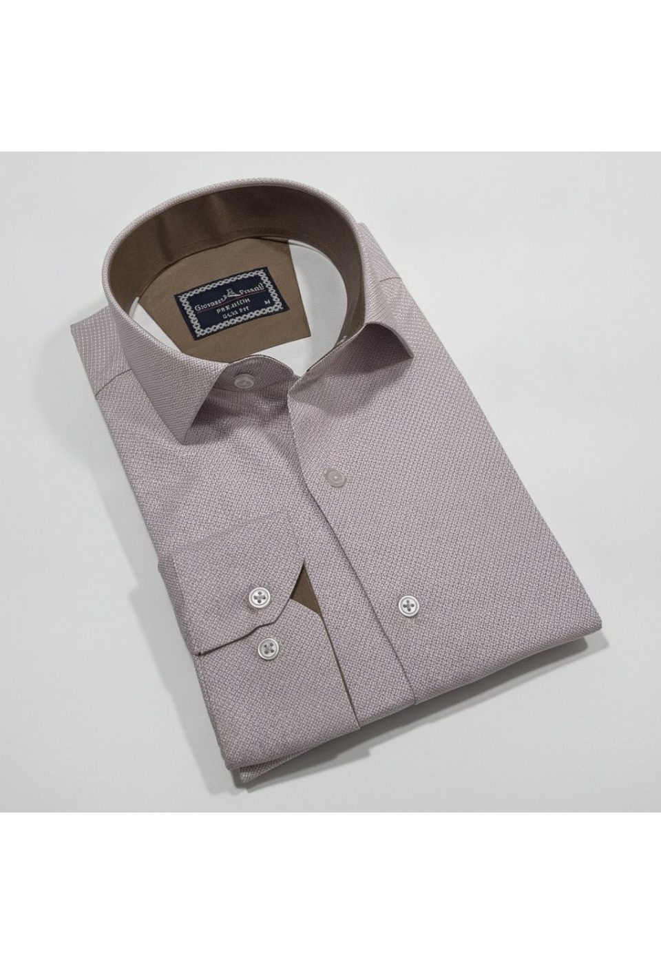Slim Fit Uzun Kol Desenli Saten Gömlek 3GMK312478012 - Giovanni Fratelli