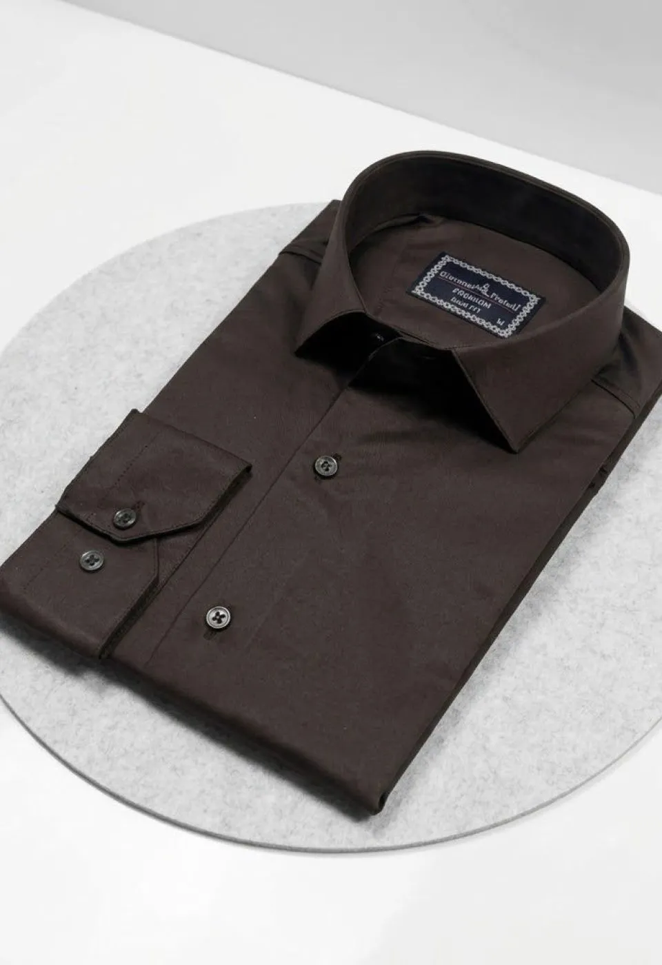 Slim Fit Uzun Kol Düz Renk Saten Erkek Gömlek 3GMK313030027 Slim Fit Uzun Kol Düz Renk Saten Erkek Gömlek 3GMK313030027