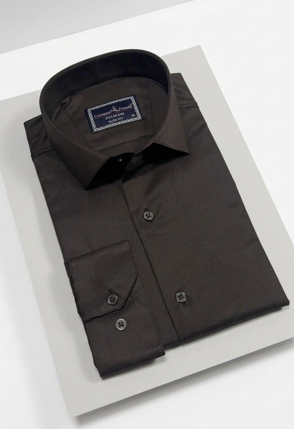 Slim Fit Uzun Kol Düz Renk Saten Erkek Gömlek 3GMK313030027