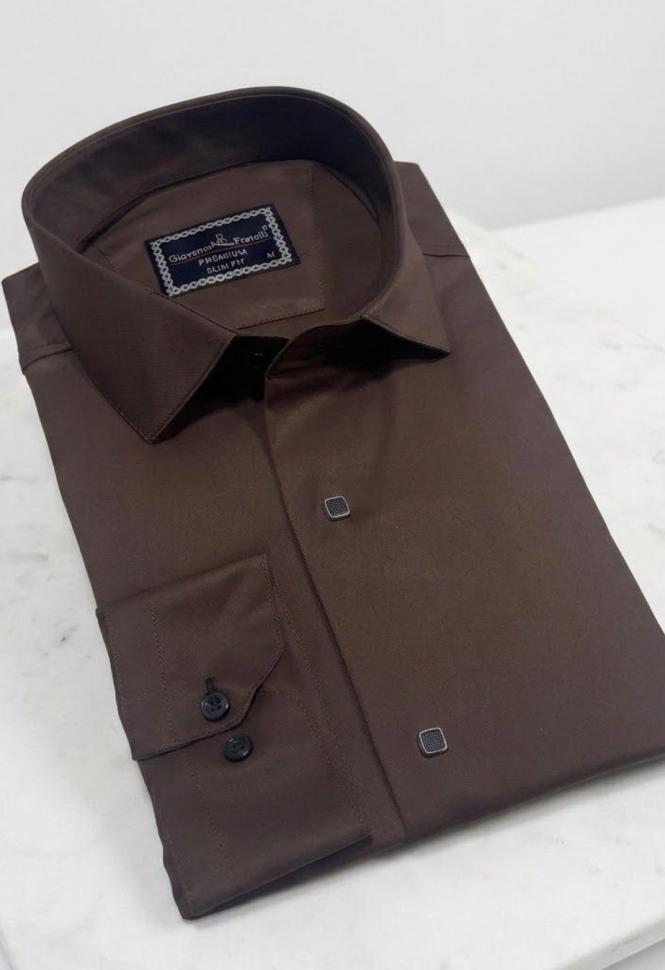 3031 CR SATIN 020 Slim Fit Uzun Kol Düz Renk Saten Erkek Gömlek 3GMK313031020 - Giovanni Fratelli