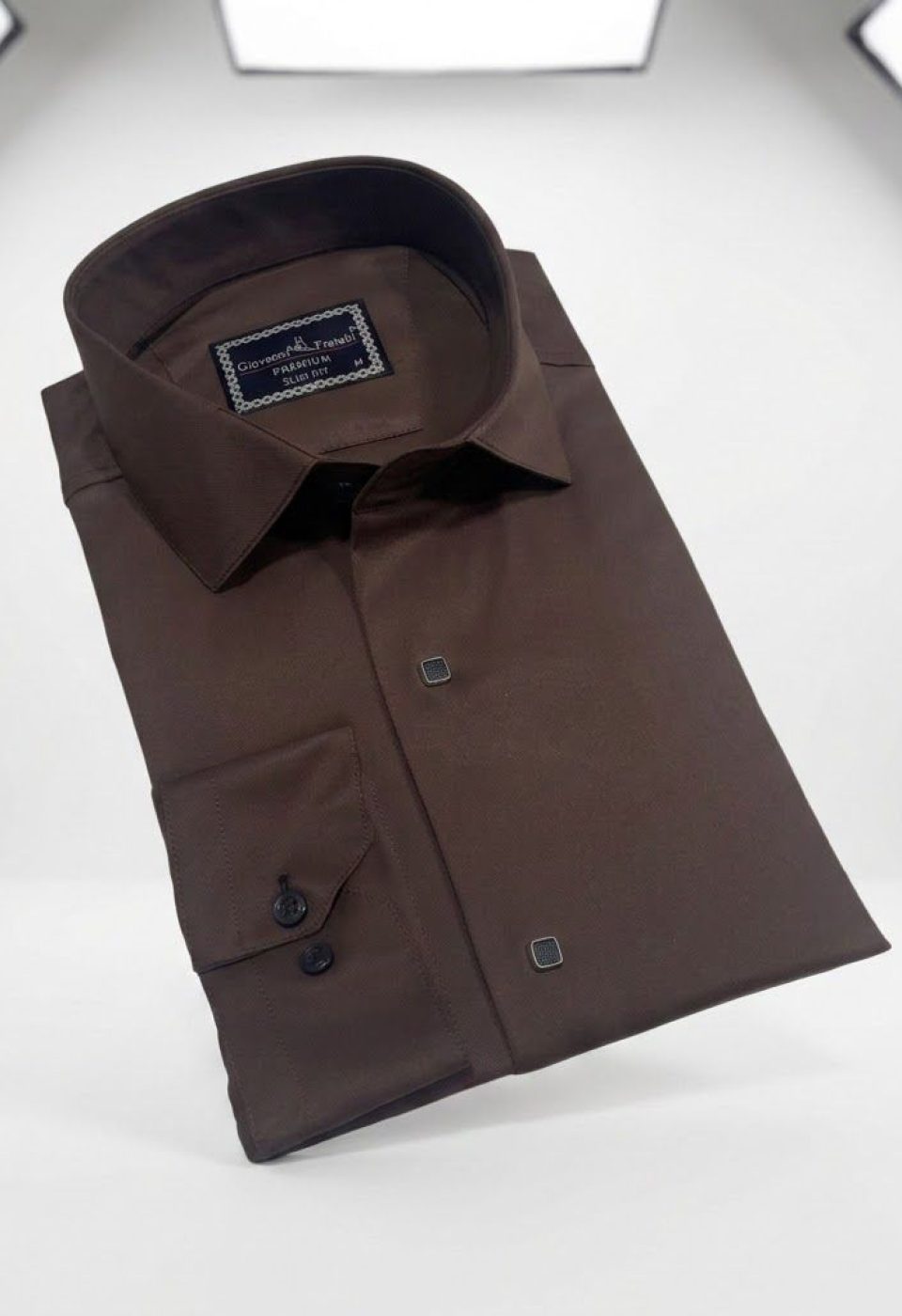 Slim Fit Uzun Kol Düz Renk Saten Erkek Gömlek 3GMK313031020