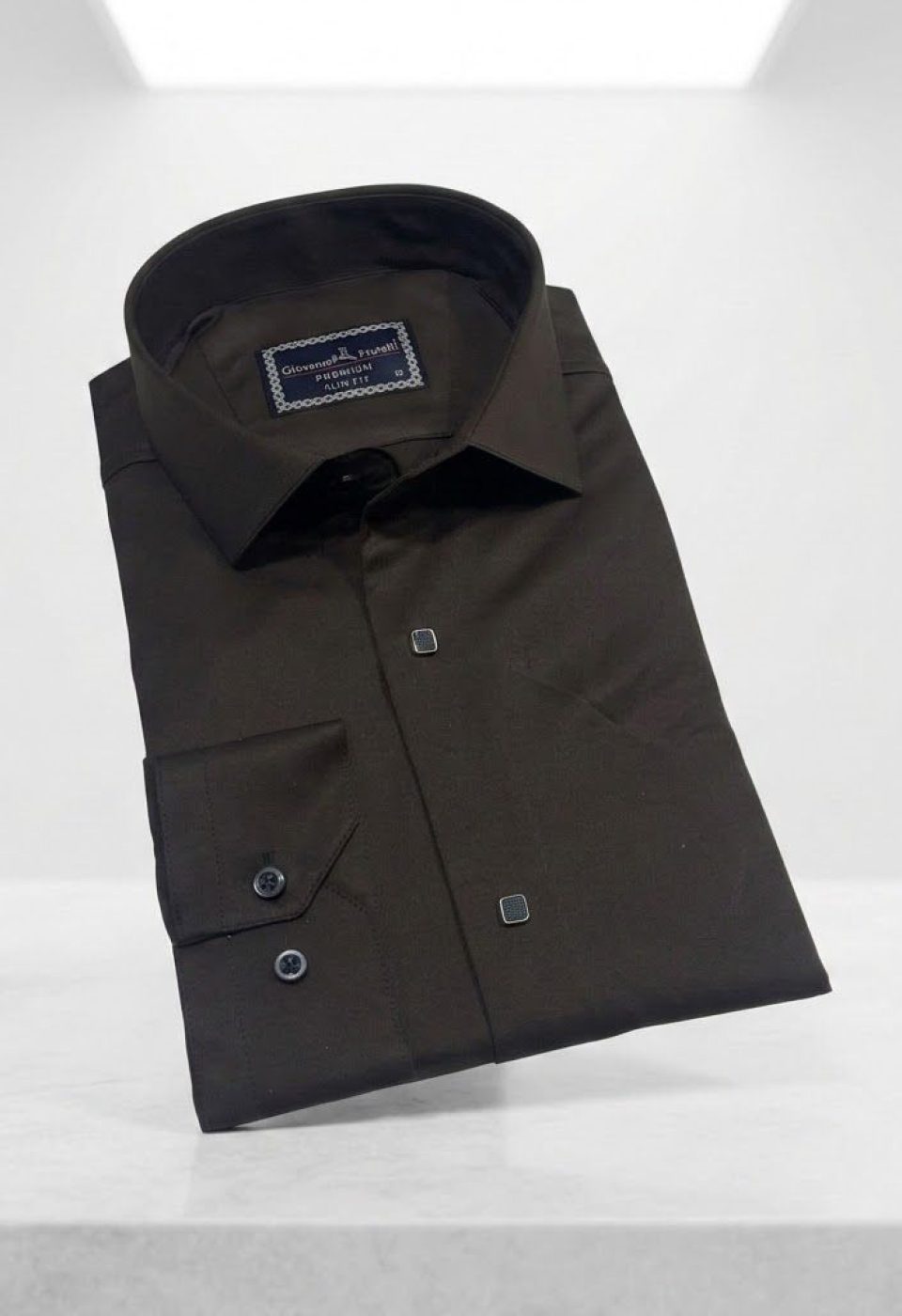 Slim Fit Uzun Kol Düz Renk Saten Erkek Gömlek 3GMK313031021