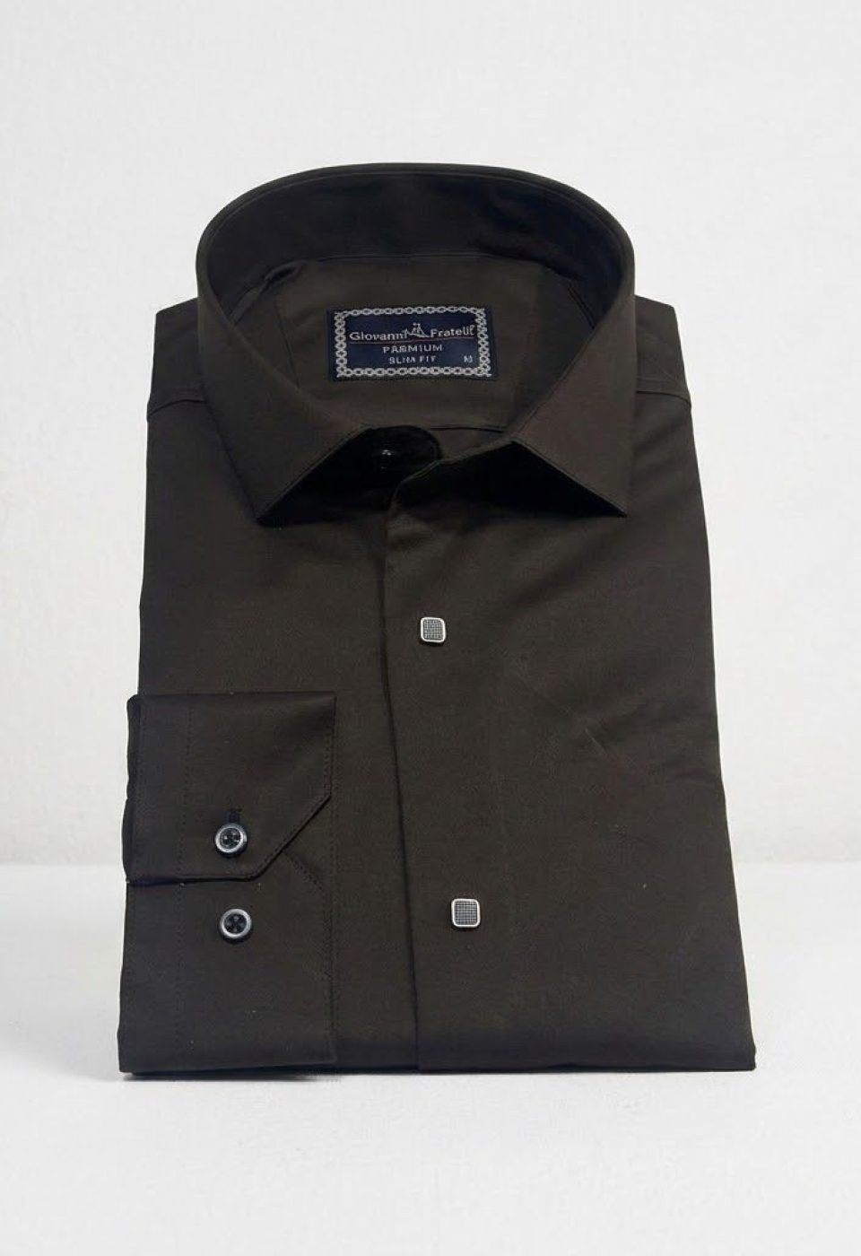 Slim Fit Uzun Kol Düz Renk Saten Erkek Gömlek 3GMK313031021
