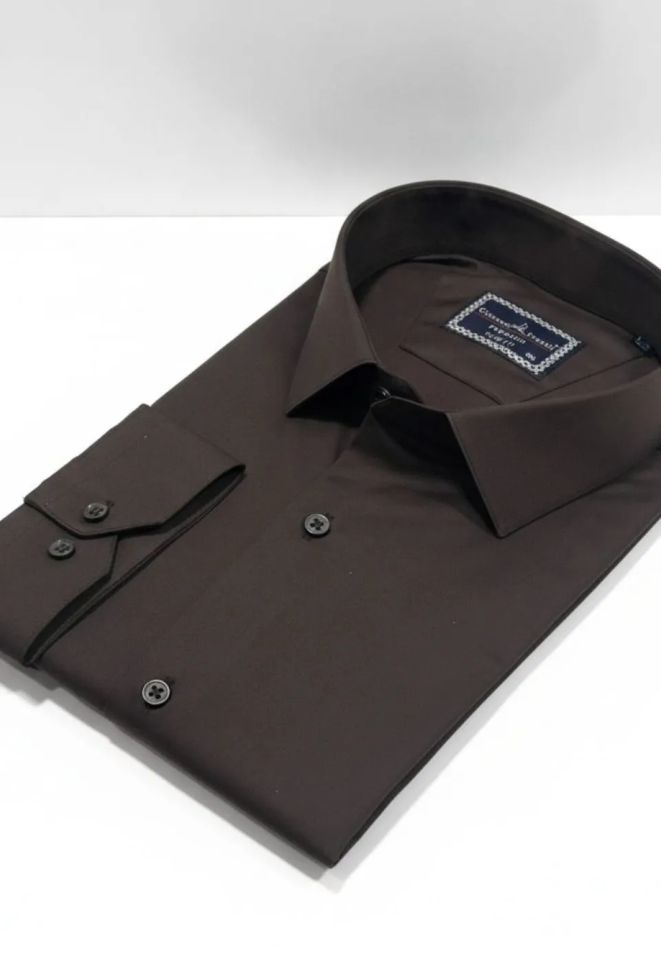 Büyük Beden Slim Fit Uzun Kol Düz Renk Saten Erkek Gömlek 4GMK313039025