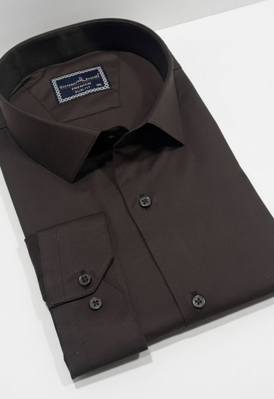 Büyük Beden Slim Fit Uzun Kol Düz Renk Saten Erkek Gömlek 4GMK313039025 - Giovanni Fratelli