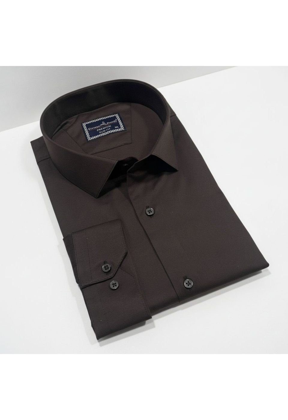 Büyük Beden Slim Fit Uzun Kol Düz Renk Saten Erkek Gömlek 4GMK313039025 - Giovanni Fratelli